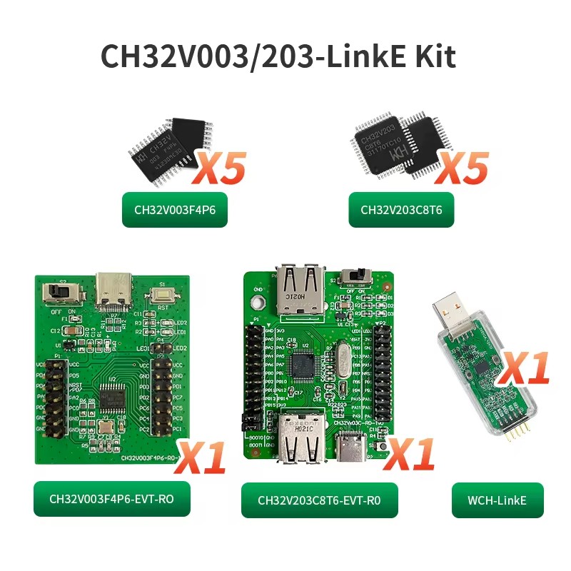 CH32V003 CH32V203 CH32V003P4P6 CH32V203C8T6 開発ボード EVT キット