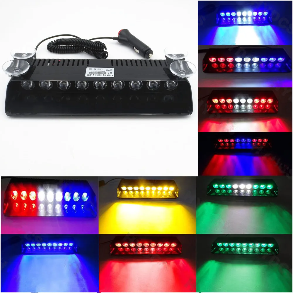 車のトラック緊急ストロボフラッシュ警告灯 12V 9 LED 点滅警察 9 ワットランプ吸盤赤青白アンバー