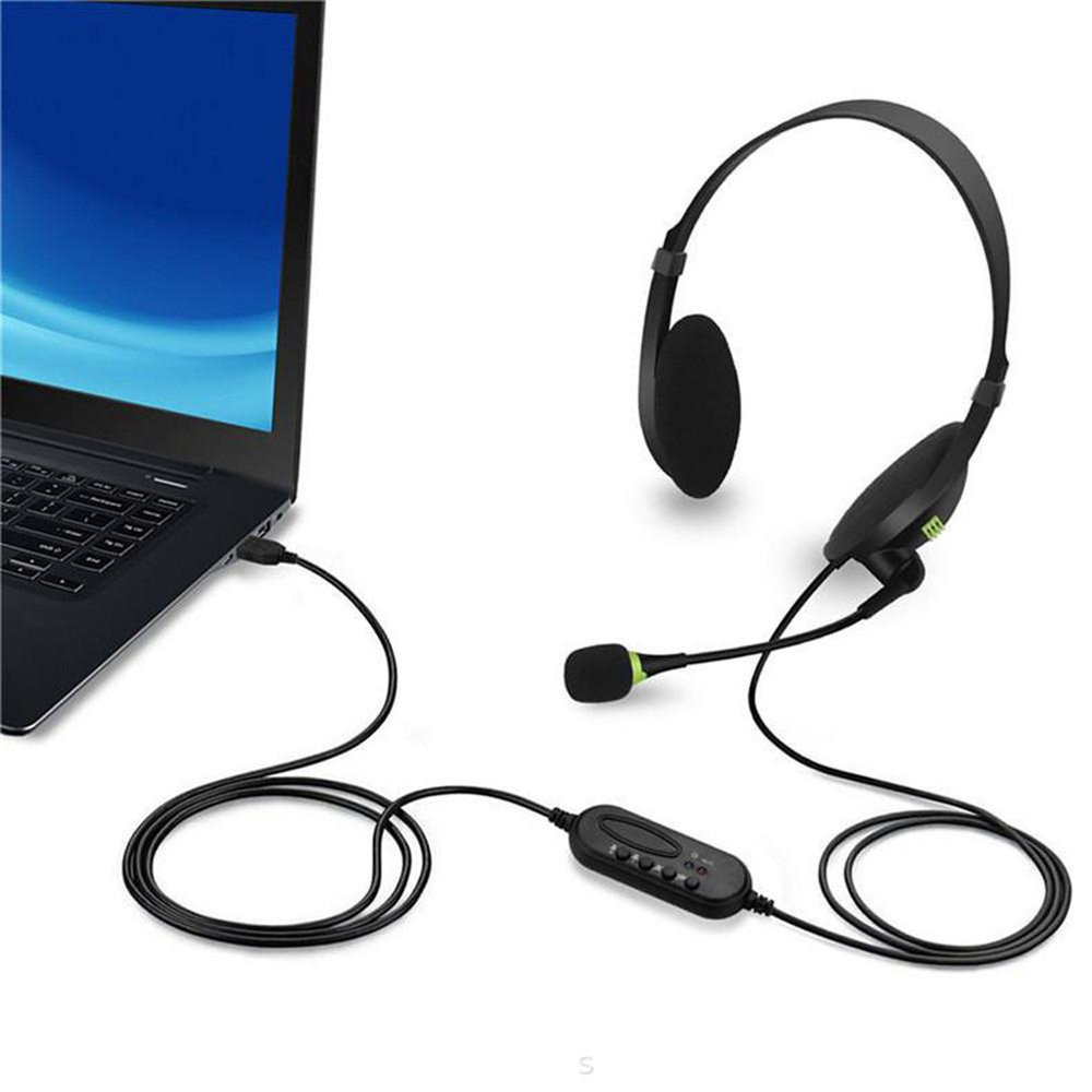 有線ステレオ ヘッドセット マイク付き USB インターフェイス ヘッドセット ゲーム ラップトップ PC 耳栓 ノイズリダクション