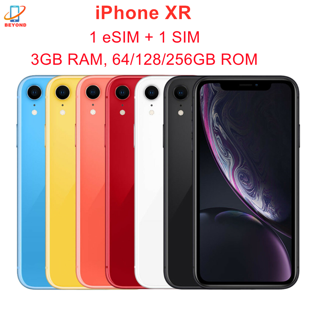 純正 Apple iPhone XR オリジナル 6.1" Retina IPS LCD RAM 3GB ROM 64GB/128GB/256GB A12 Bionic 4G LTE ヘキサコア IOS Face ID NFC
