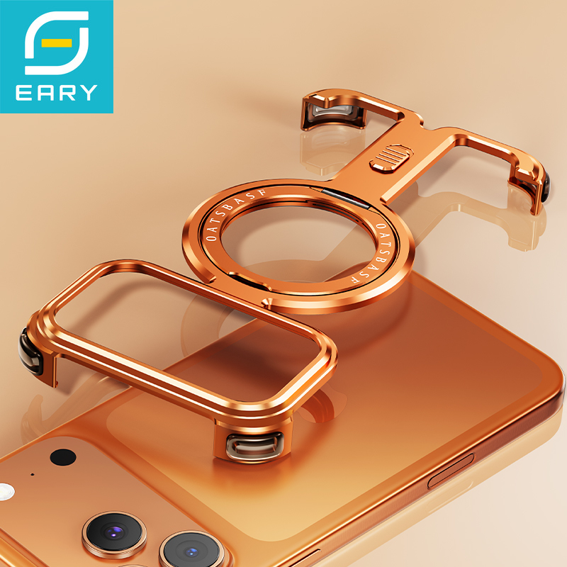 Eary 磁気ケース iPhone 17 Pro Max 用 360 度回転リングキックスタンド Magsafe ワイヤレス充電シェル耐衝撃電話カバー