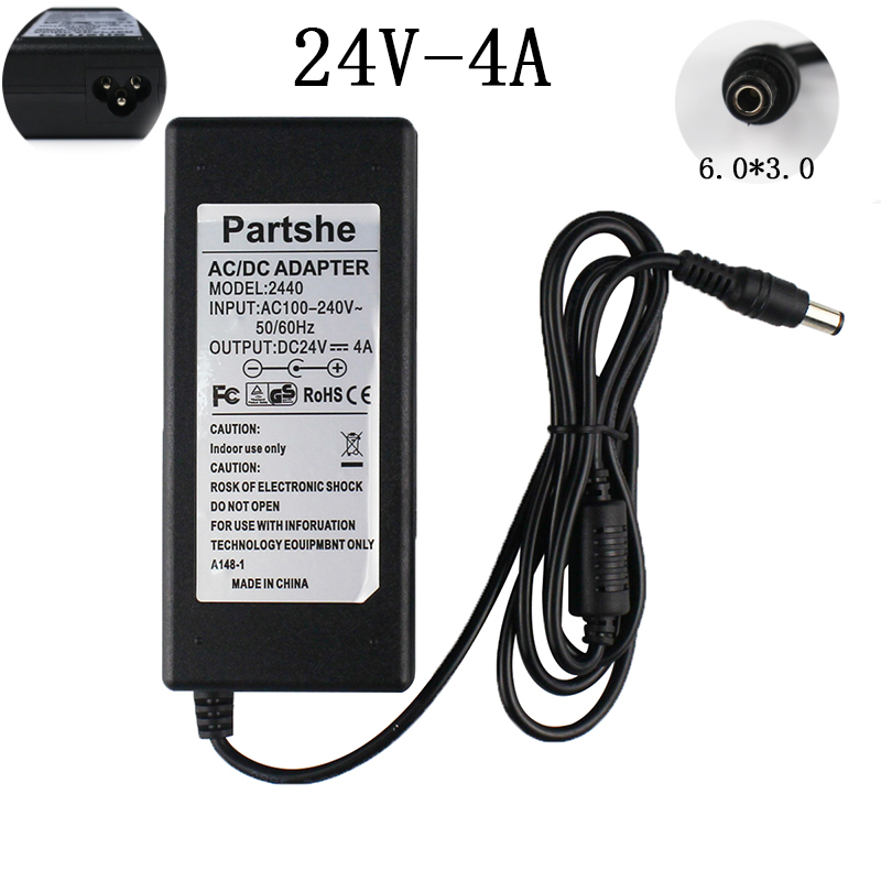 新しい 24V 4A 6.0*3.0 ミリメートル AC/DC アダプタゼブラ HC100 P110i P120i ZXP シリーズ 3C 感熱ラベルプリンタ用