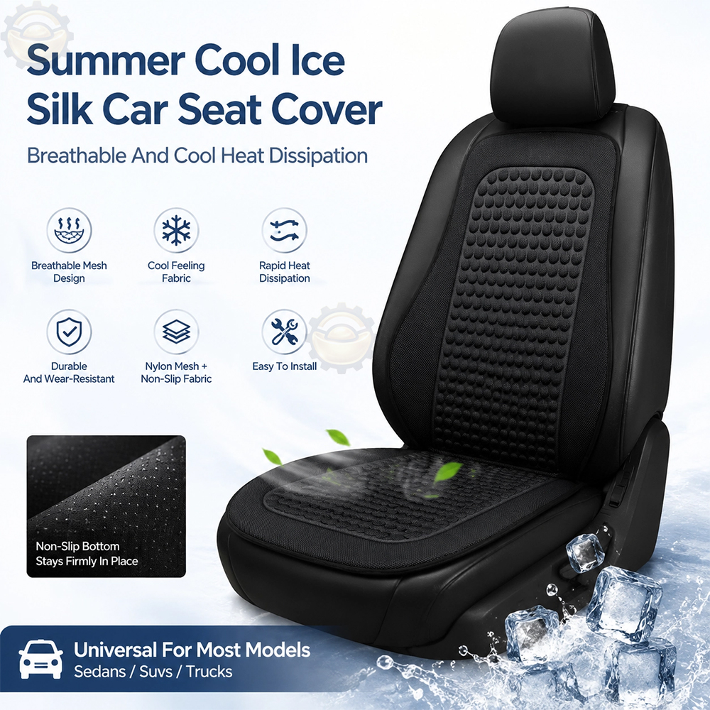 夏冷却シートクッション通気性カーシートカバーバンプマッサージ自動車シートカバーユニバーサルシートプロテクターパッド 2026 新