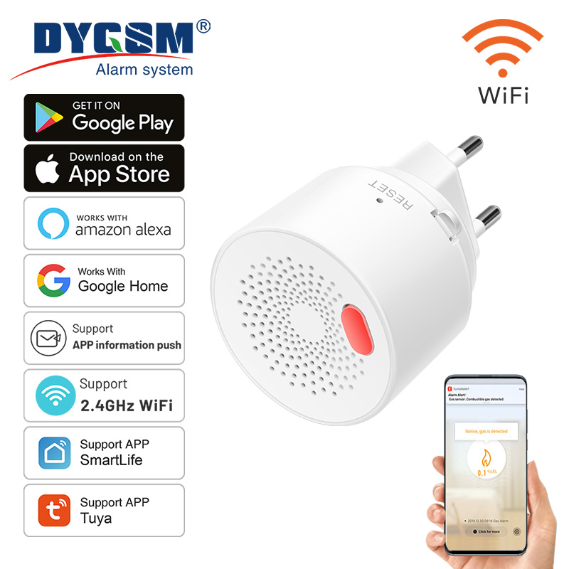 Tuya スマートホーム Wifi 天然ガスセンサー可燃性家庭用スマート LPG ガス漏れ警報器火災安全保護