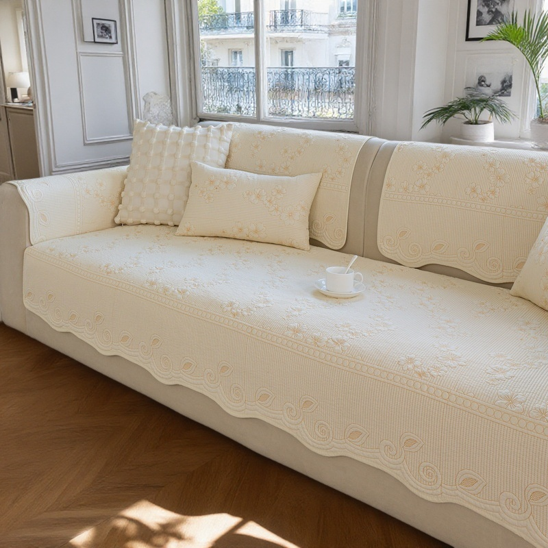 Quilted Cotton Sofa Cover Solid Color Sofa Towel Covers Non-slip Couch Slipcovers Sofa Mat for Living Room housse de canapé