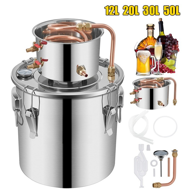 3 5 8 13 ガル蒸留器アランビック密造酒アルコール蒸留器ステンレス銅 DIY 自家製水ワインエッセンシャルオイル醸造キット
