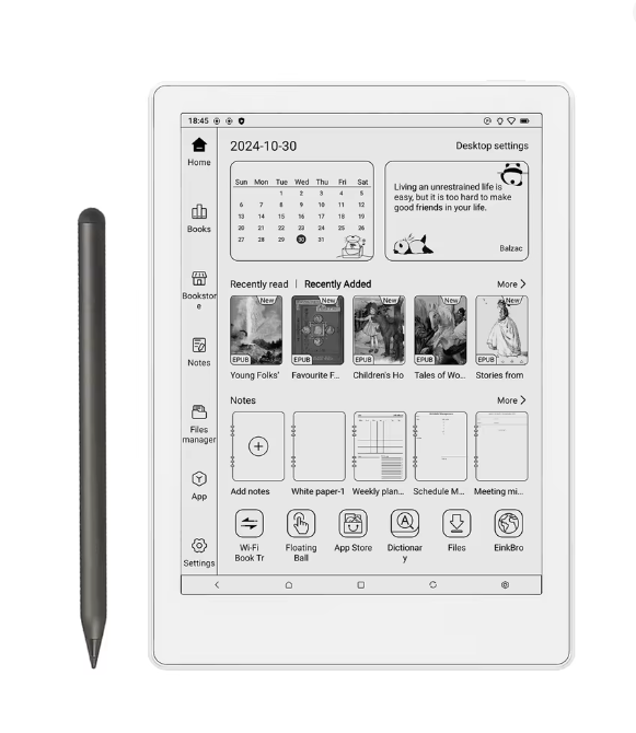 Meebook M8 電子リーダー 7.8 インチ E インクスクリーン 300ppi Android 14 4096 レベルスタイラスサポート デュアル色温度 長いバッテリー寿命