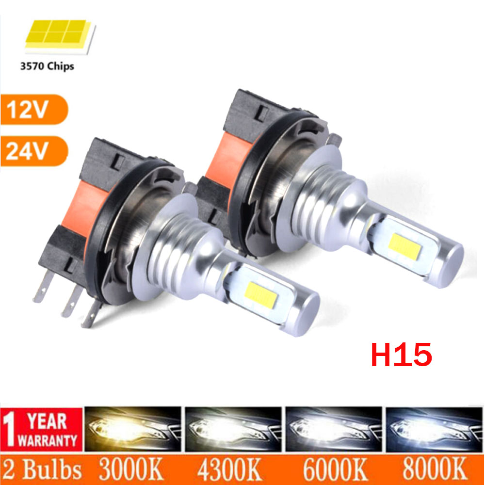 2 個 LED H15 80 ワット 20000LM CSP 車のヘッドライトハイビーム日運転ランニングライト 12V 6000 18K ホワイトイエローブルーオートランプ VW アウディ