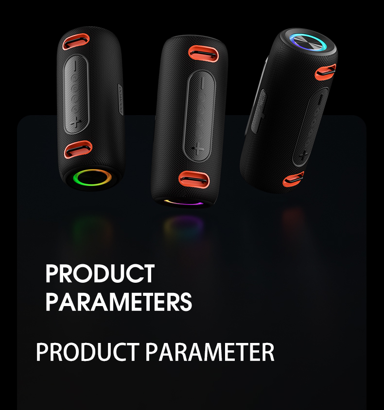 30W ポータブル Bluetooth スピーカー ハンドストラップ付き カラフルな RGB ライト 重低音サウンド TWS ステレオスピーカー 屋外用