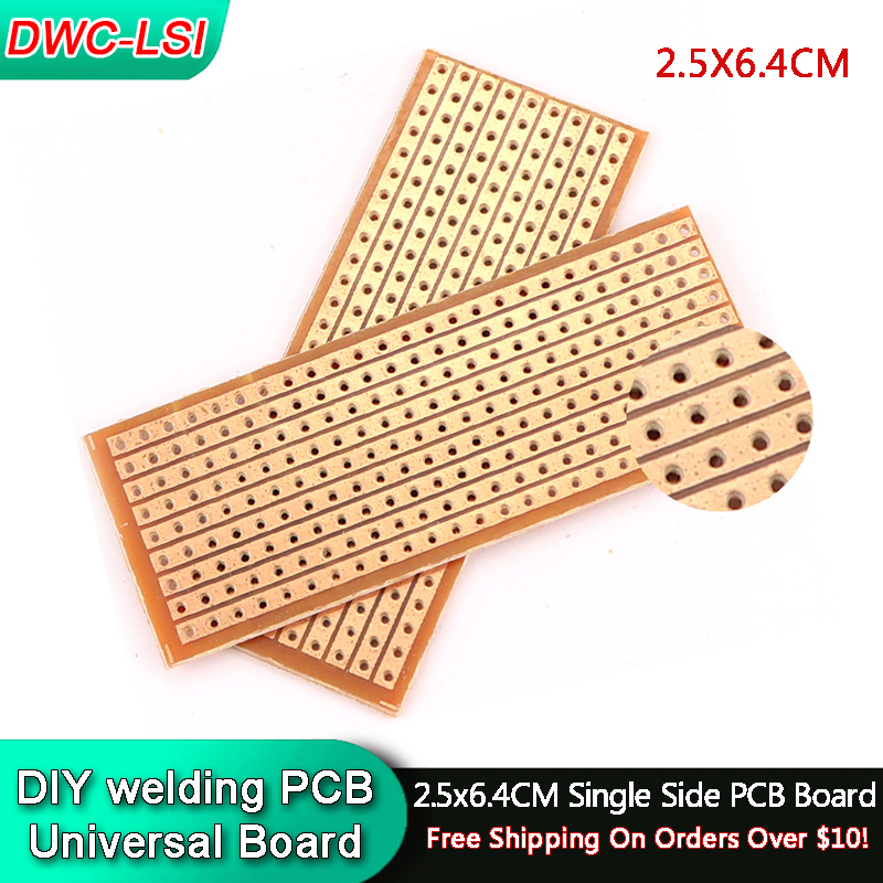 5/10 個 2.5 × 6.4 センチメートル片面 PCB ボード DIY ユニバーサル実験マトリックス回路基板単列連続穴 25 × 64 ミリメートル