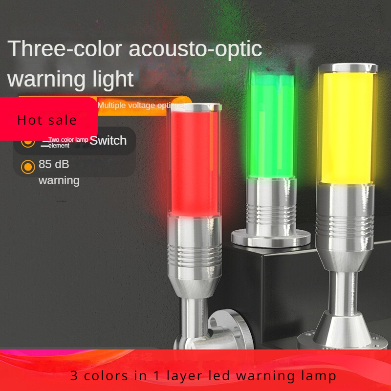 1 個トリコロール 1 層 Led 信号タワーライトアルミ警報 24V LED 円筒警告機ライト産業用機械