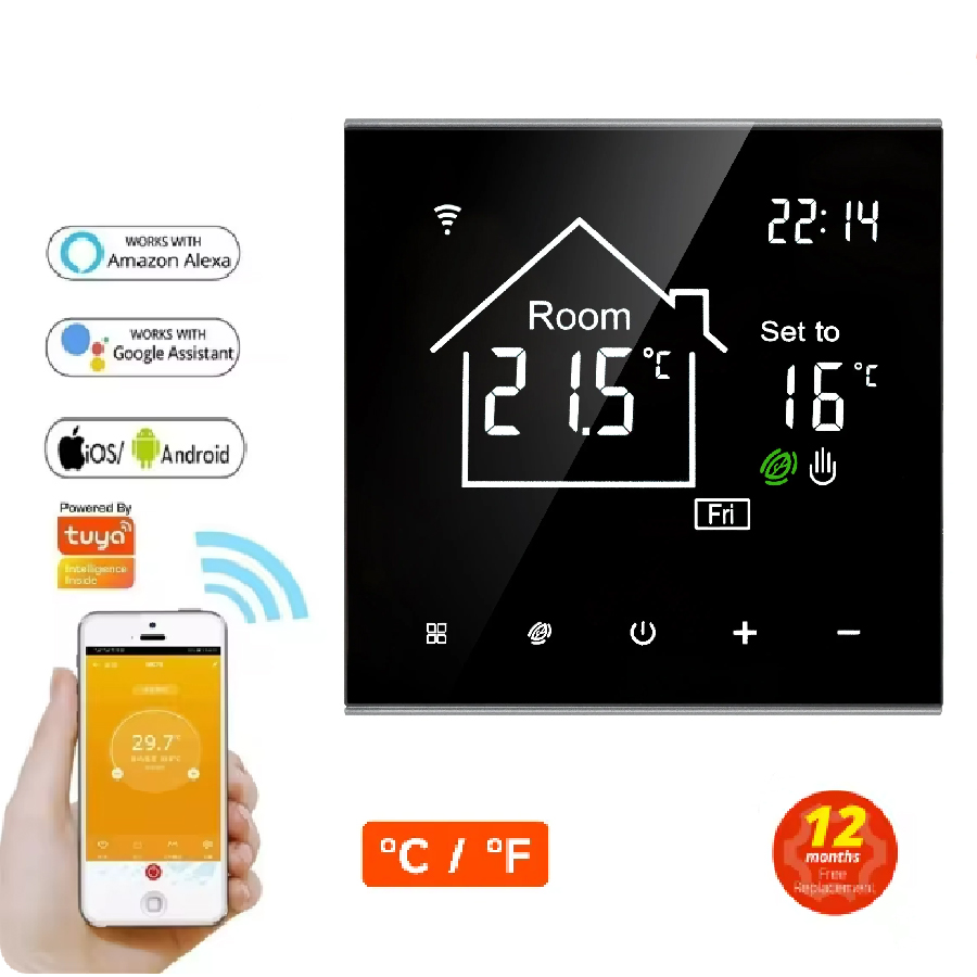 WiFi Tuya スマートサーモスタット LCD ディスプレイタッチスクリーン電気床暖房水/ガスボイラー温度リモコン用