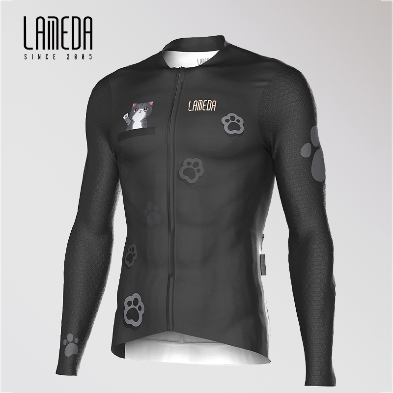 LAMEDA 新サイクリングジャージ男性春秋長袖プロ自転車トレーナー速乾性トップロードバイク服