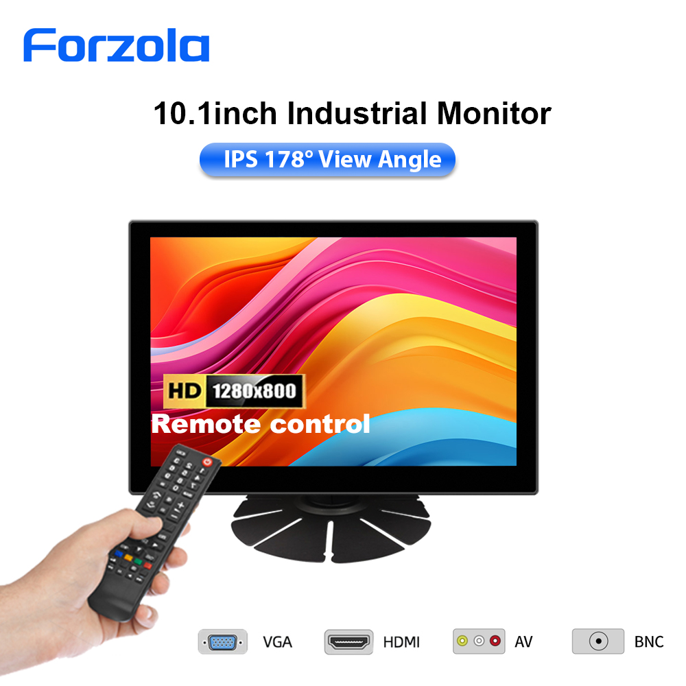 FORZOLA 10.1 "産業用モニター IPS LCD ディスプレイ 1280*800 コンピュータモニター HDMI VGA AV BNC USB ポートリモコンスタンド付き
