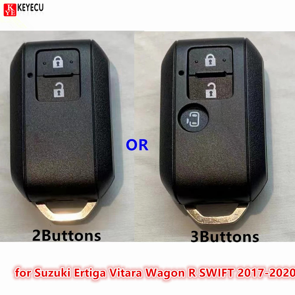 KEYECU 交換用スマートカードリモートキーシェルケーススズキ Ertiga Vitara ワゴン R スイフト 2017-2020 ノーカット小刃 HU133R