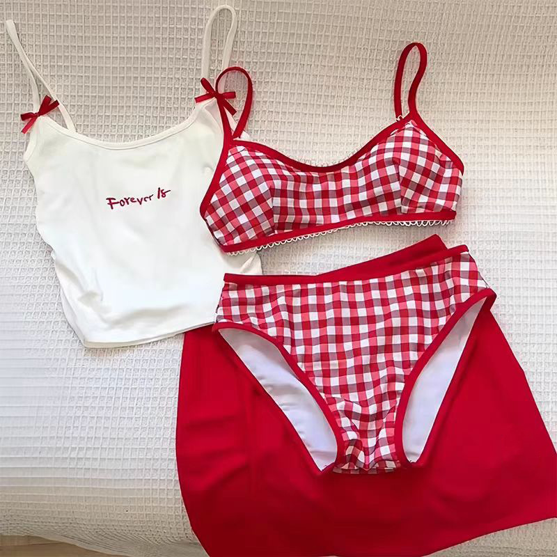 Swimsuit Women's Split Four-Piece Set Bikini Beautiful Small Man Atmosphere Pure Desire Vacation Hot Spring Swimsuit
