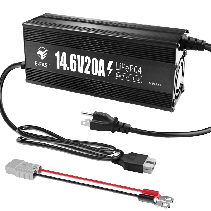 RV マリンボートディープサイクル用アンダーソンコネクタ付き 12V 20A LiFePO4 バッテリー充電器