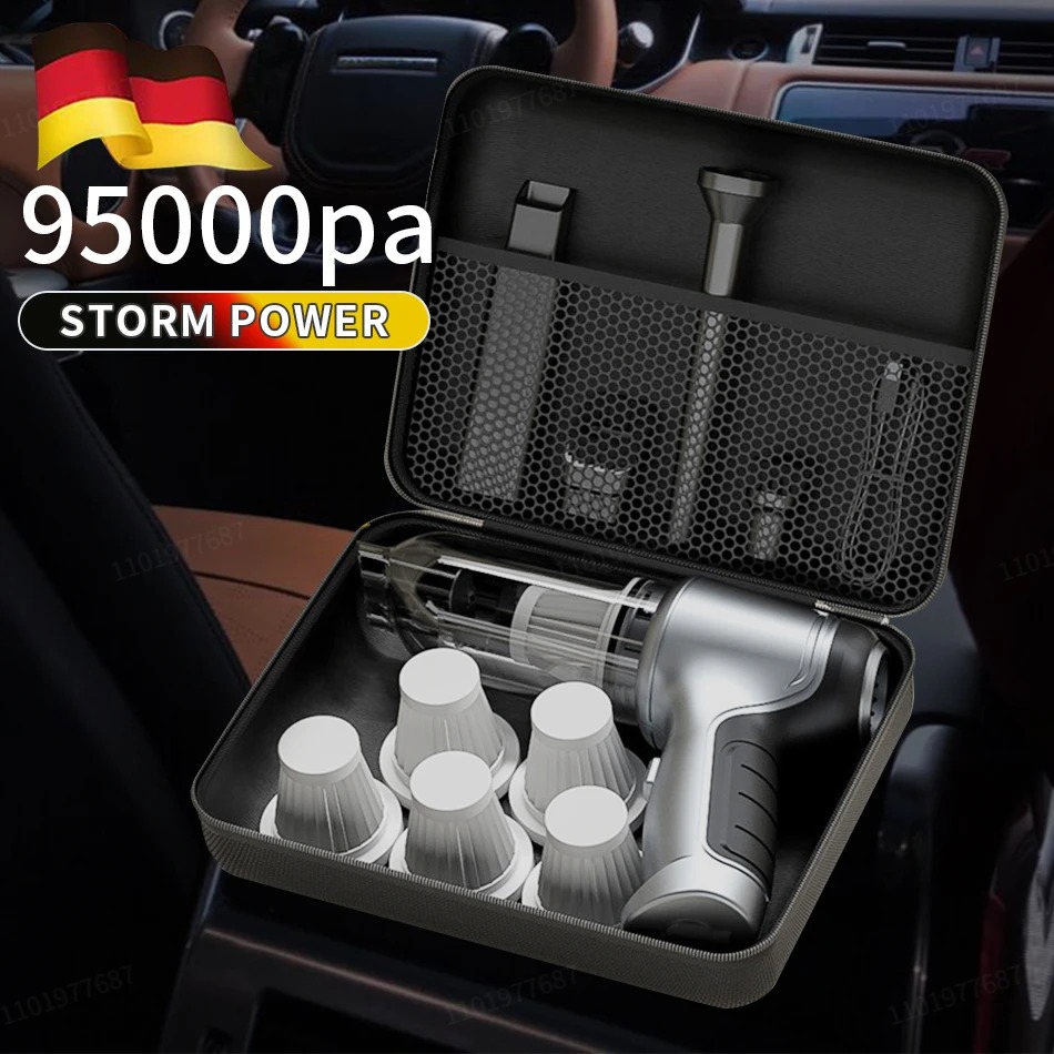 95000Pa ワイヤレスポータブル掃除機車の掃除機ハンドヘルドミニ ForCar ホームデスクトップキーボードクリーニングコードレスクリーナー