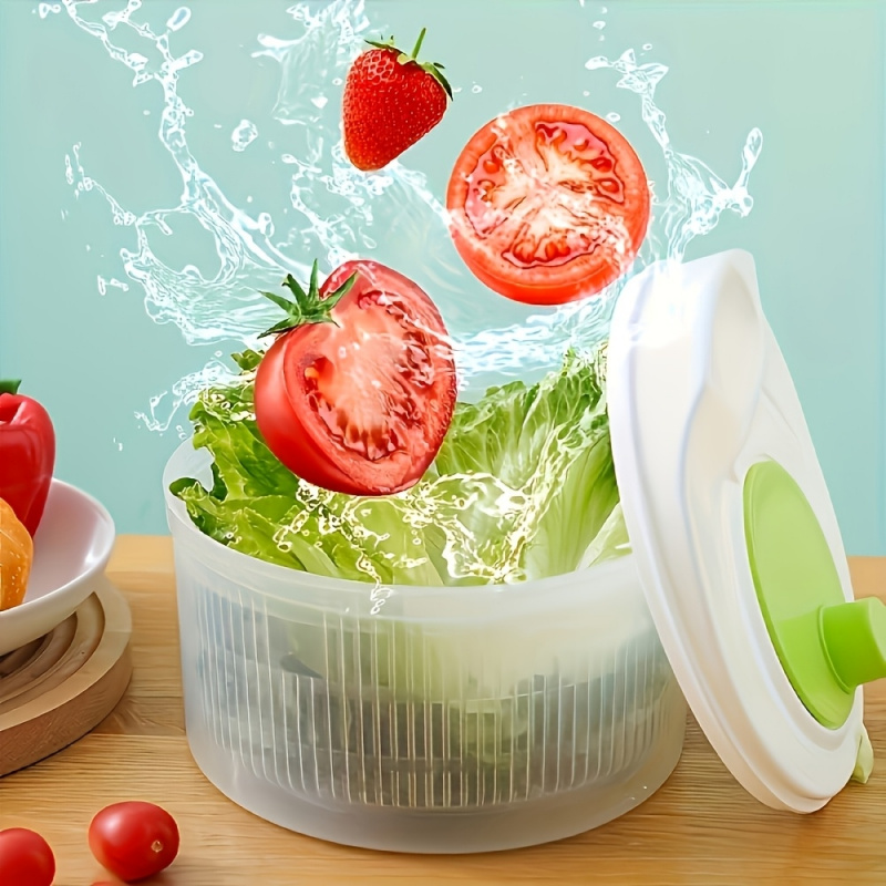 多機能サラダスピナーとストレーナー、手動野菜と果物乾燥機、フィルターバスケット付き、食事の準備に便利
