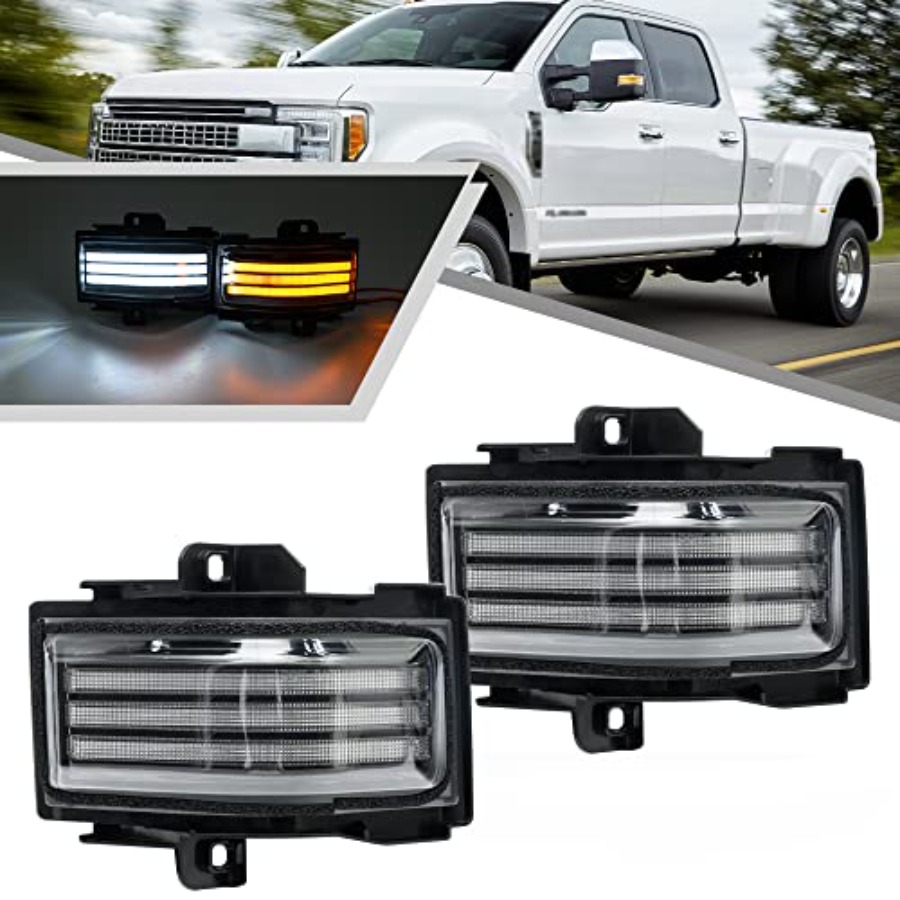 2 個シーケンシャル LED サイドミラーマーカーライトフォード F150 2015-2023 F250 F350 F450 F550 スーパーデューティ 2017-2023 アンバーダイナミック Bli