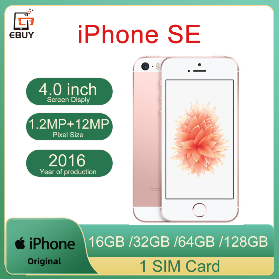オリジナルロック解除 Apple iPhone SE モバイル携帯電話 16/32/64/128 ギガバイト ROM 2 ギガバイト RAM iPhone SE デュアルコア 4G LTE タッチ ID スマートフォン