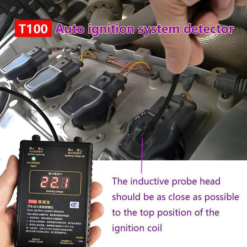 T100 12V 24V 点火システム用自動点火システム検出器、点火信号と点火電圧エンジン Eetector を検出