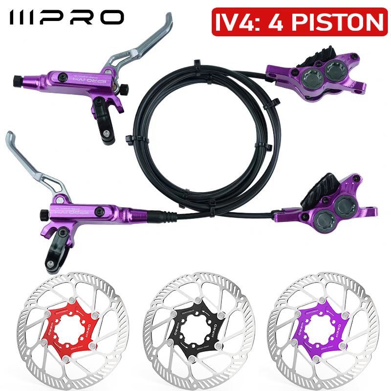 IIIPRO IV4 自転車油圧ブレーキセット 4 ピストンバイク油圧ディスクブレーキセット 160 ミリメートルロード MTB 油圧ブレーキディスク