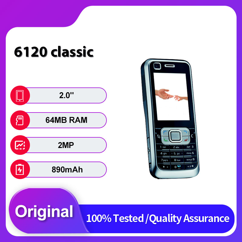 オリジナルロック解除 6120C 6120 クラシックシングル Sim GSM 900/1800 2G/3G 携帯電話ロシア語アラビア語キーボードフィンランド製
