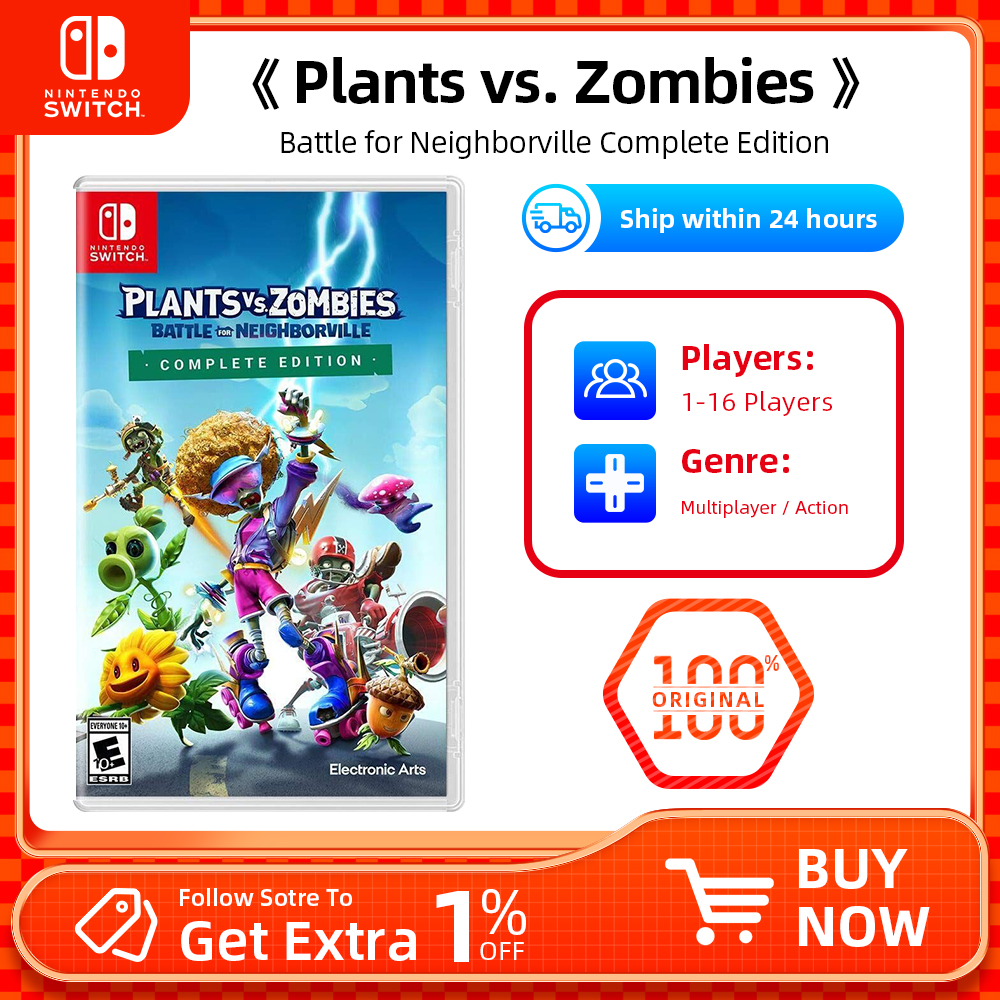 Nintendo Switch ゲームセール - プラント vs ゾンビ: ネイバービルの戦い 完全版 - 100% オリジナル物理ゲームカード