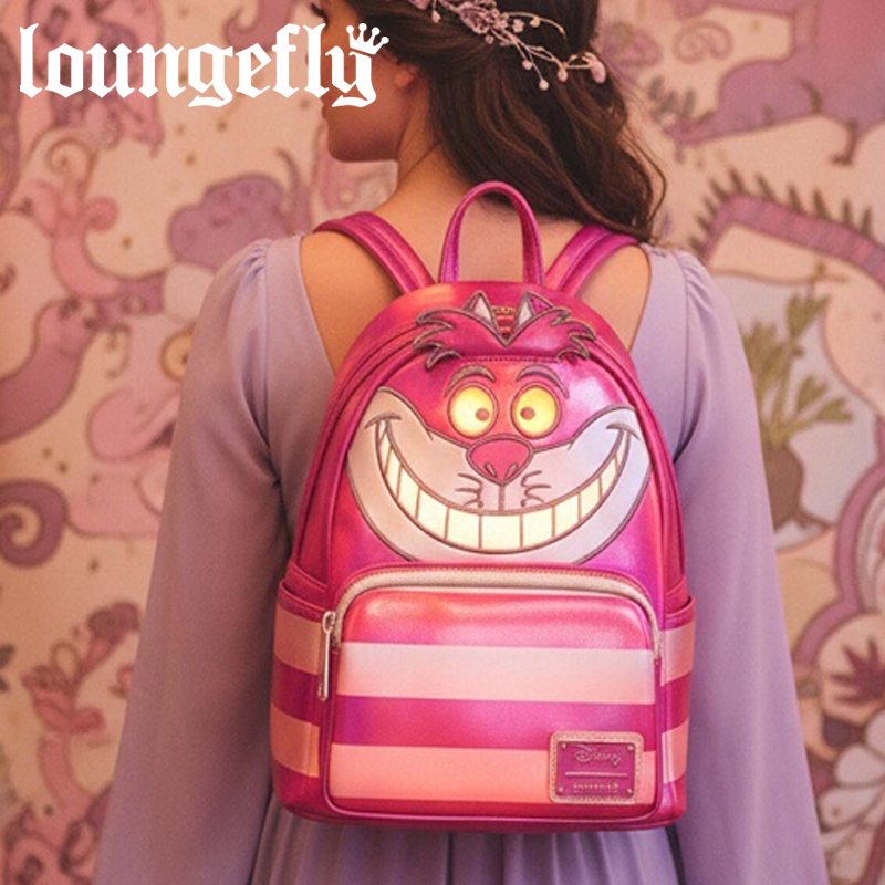Loungefly 不思議の国のアリス チェシャ猫 ミニ バックパック ウォレット スナップ フラップ 二つ折り