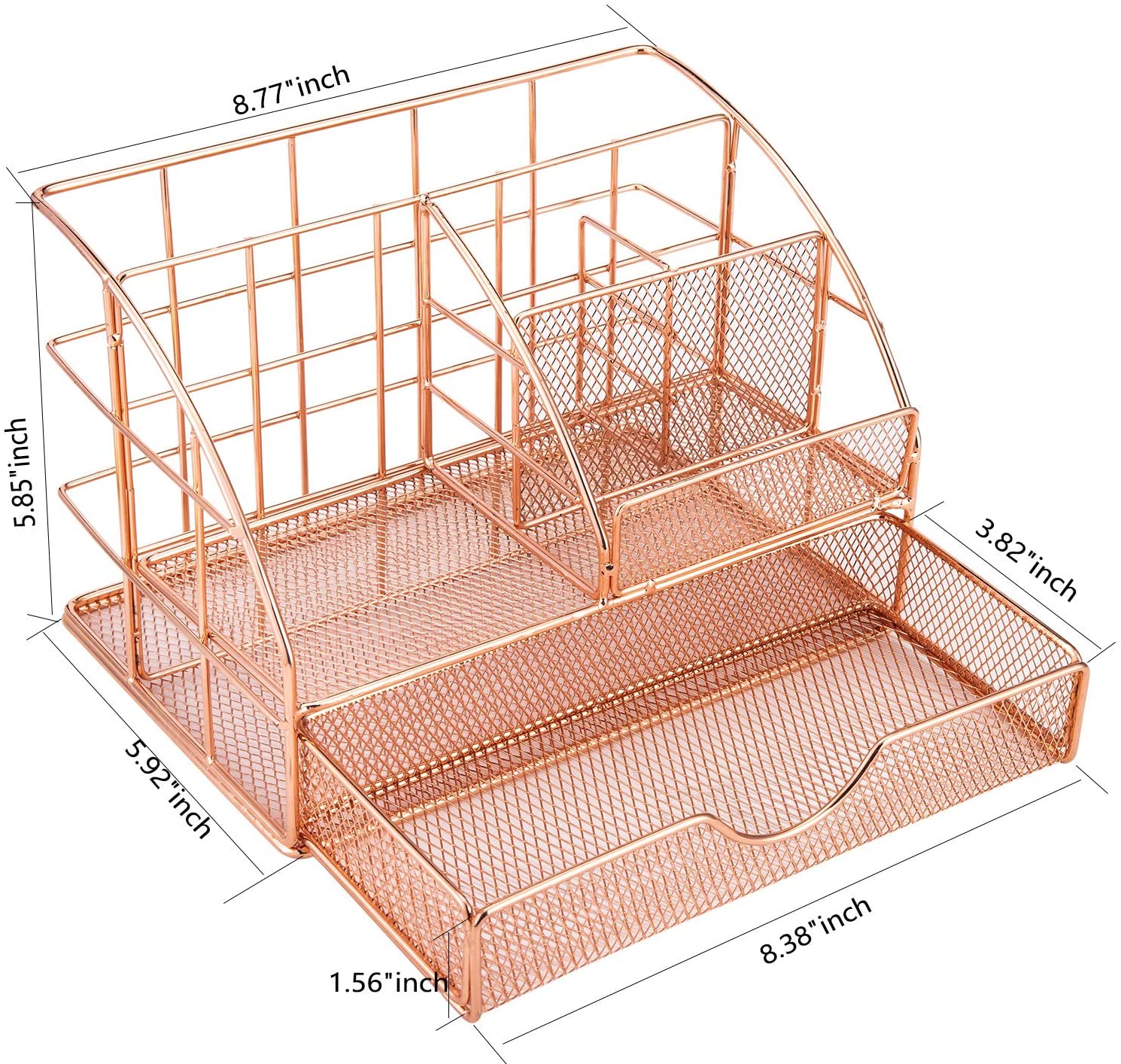 Gold and  Rose Gold Mesh Office Supplies Accessories  Desk Organizer for Home & Office Desktop Organization