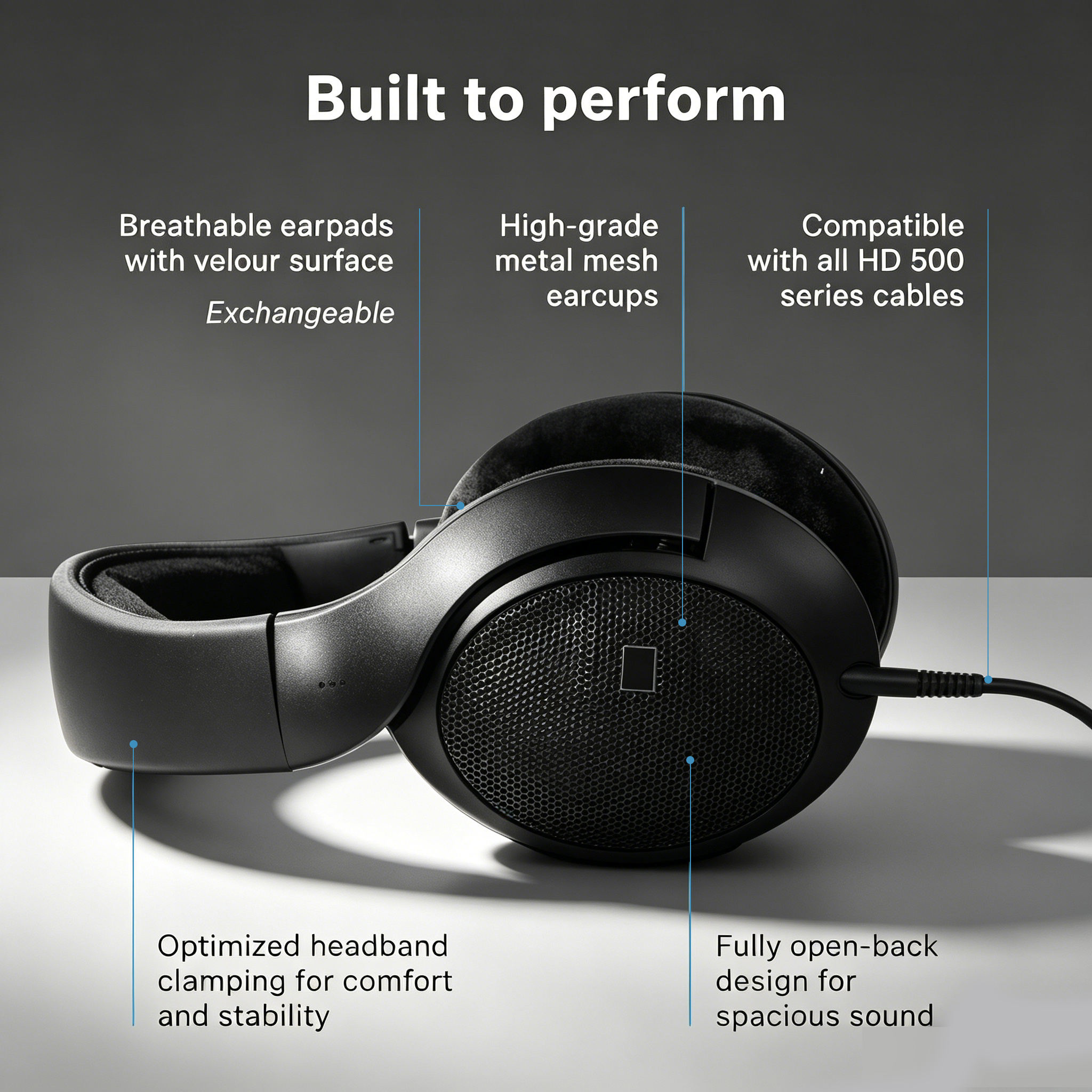 HD 560S オープンバック 120 オーム スタジオ モニター ヘッドフォン レコーディング ミキシング DJ HiFi オーディオ用