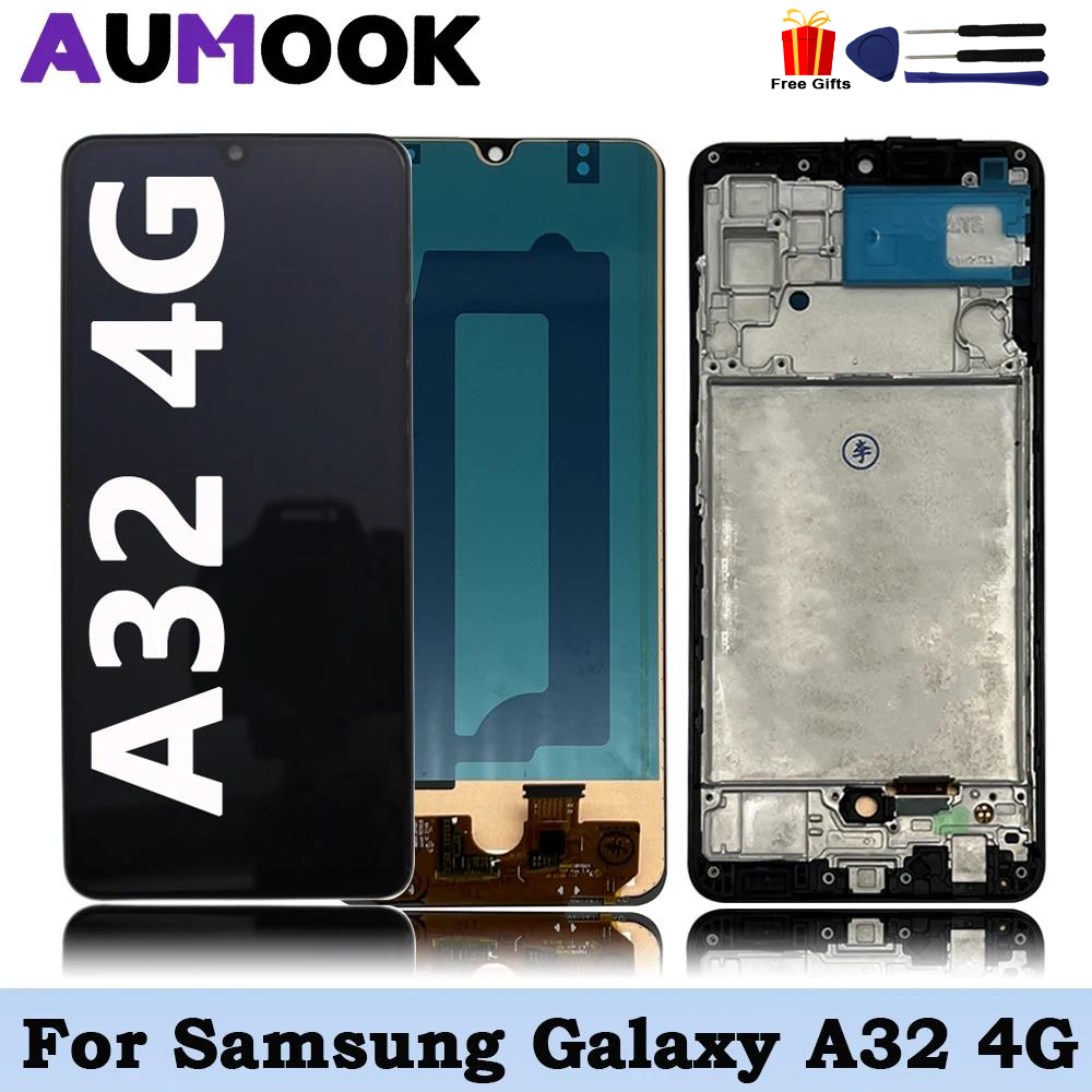 AMOLED サムスンギャラクシー A32 4 グラム Lcd ディスプレイタッチスクリーンの交換サムスン A325 A325F A325M A325N 液晶タッチデジタイザ