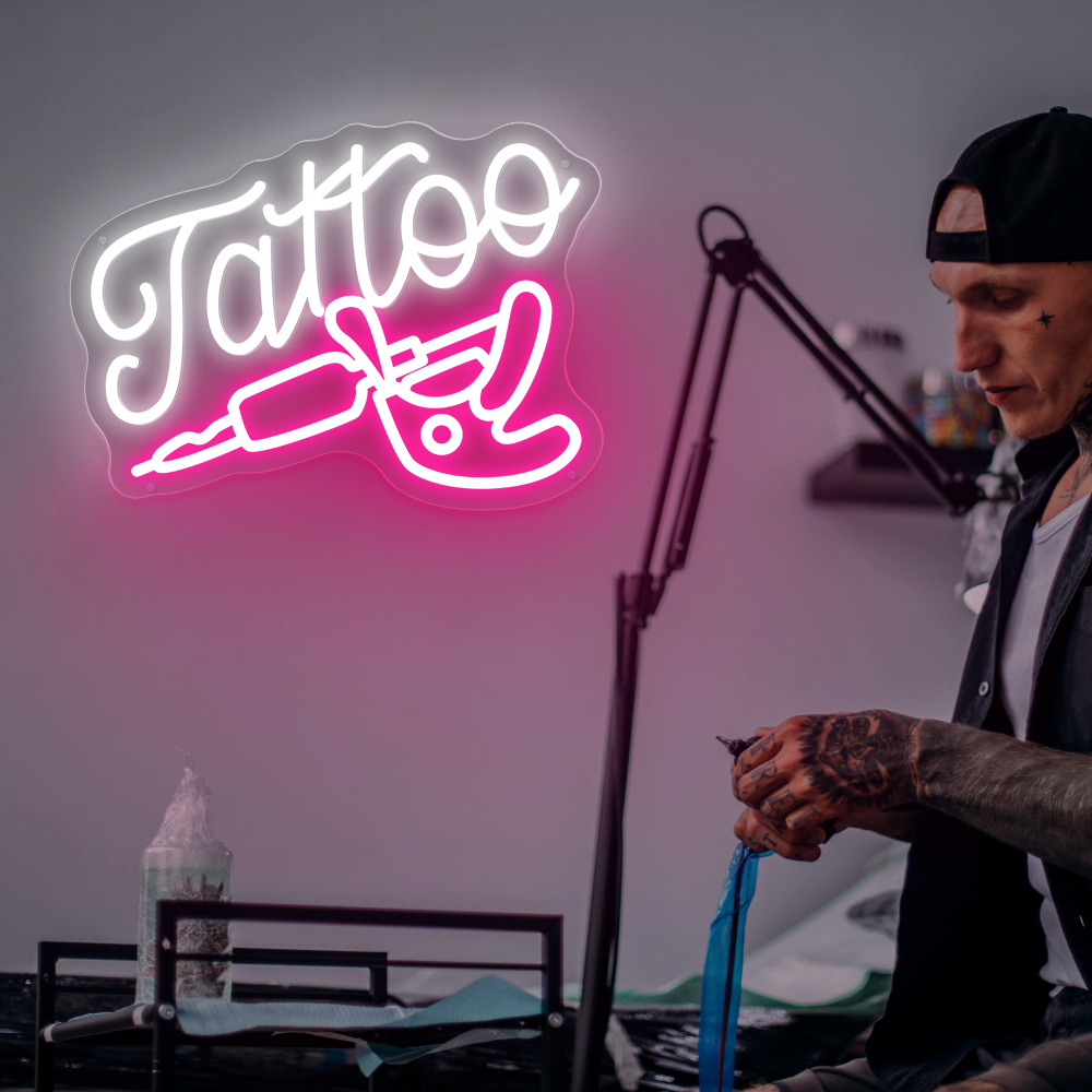 タトゥー LED ネオンサインビューティーサロン LED ネオンライトサインタトゥースタジオストアサインマン洞窟壁装飾ネオンライト誕生日ギフト