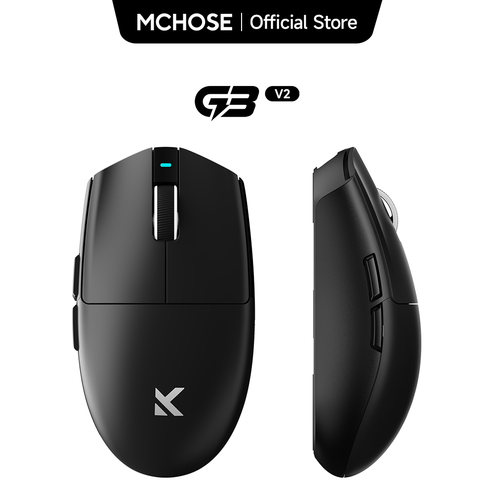 MCHOSE G3 V2 ワイヤレス ゲーミング マウス PAW 3395 センサー トライモード 800mAh オールラウンド グリップ オムロン メカニカル スイッチ TTC シルバー ホイール