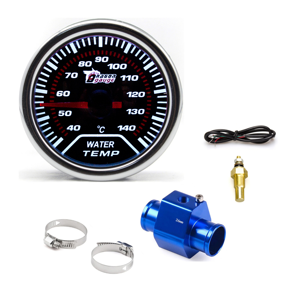 52 ミリメートル車の水温計 40 〜 140 ℃ 1/8NPT 水温センサー水温ジョイントパイプセンサーアダプター 26 〜 40 ミリメートル車のメーター