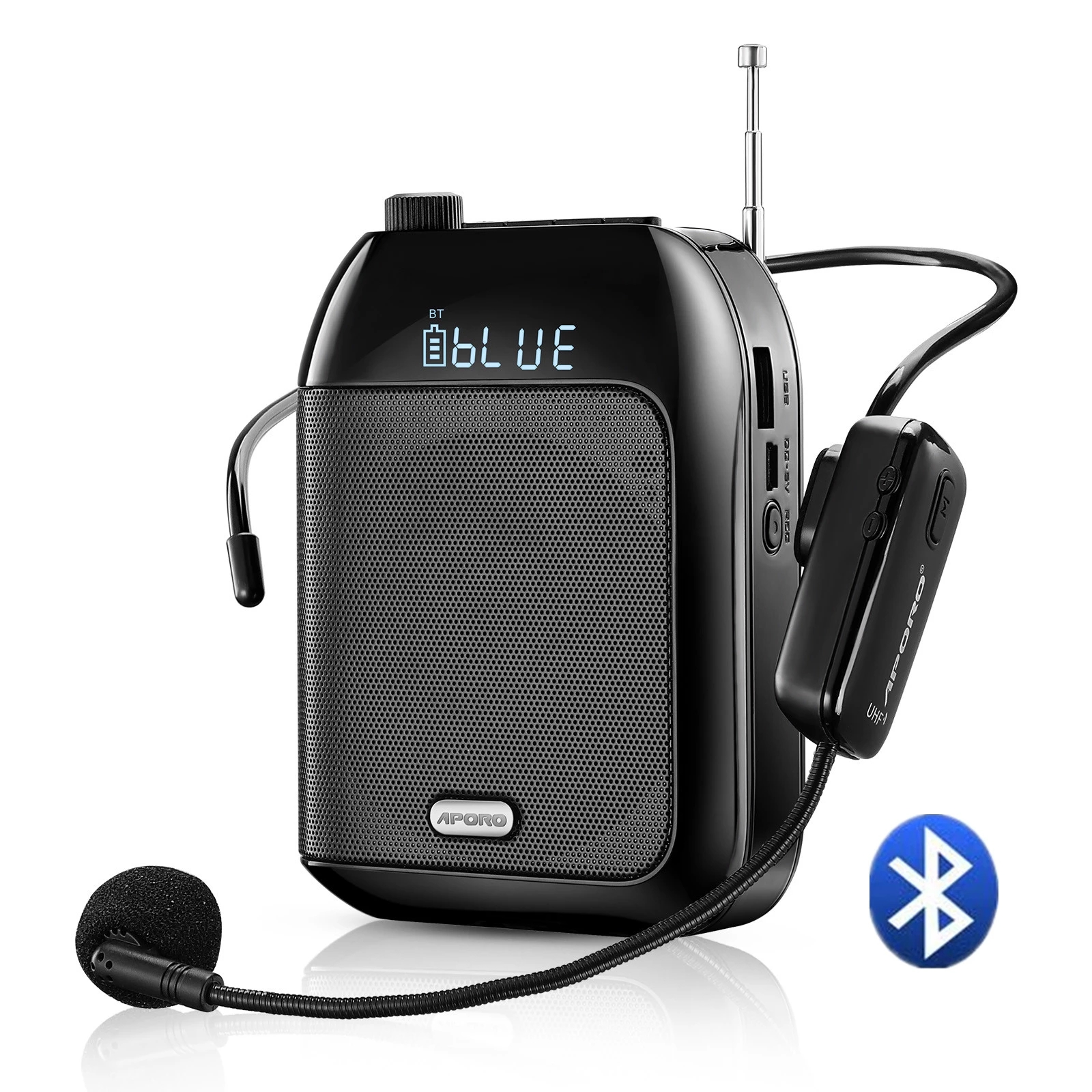 Bluetooth UHF ワイヤレス音声アンプポータブル教育講義ツアーガイドプロモーション U ディスクメガホンマイクスピーカー