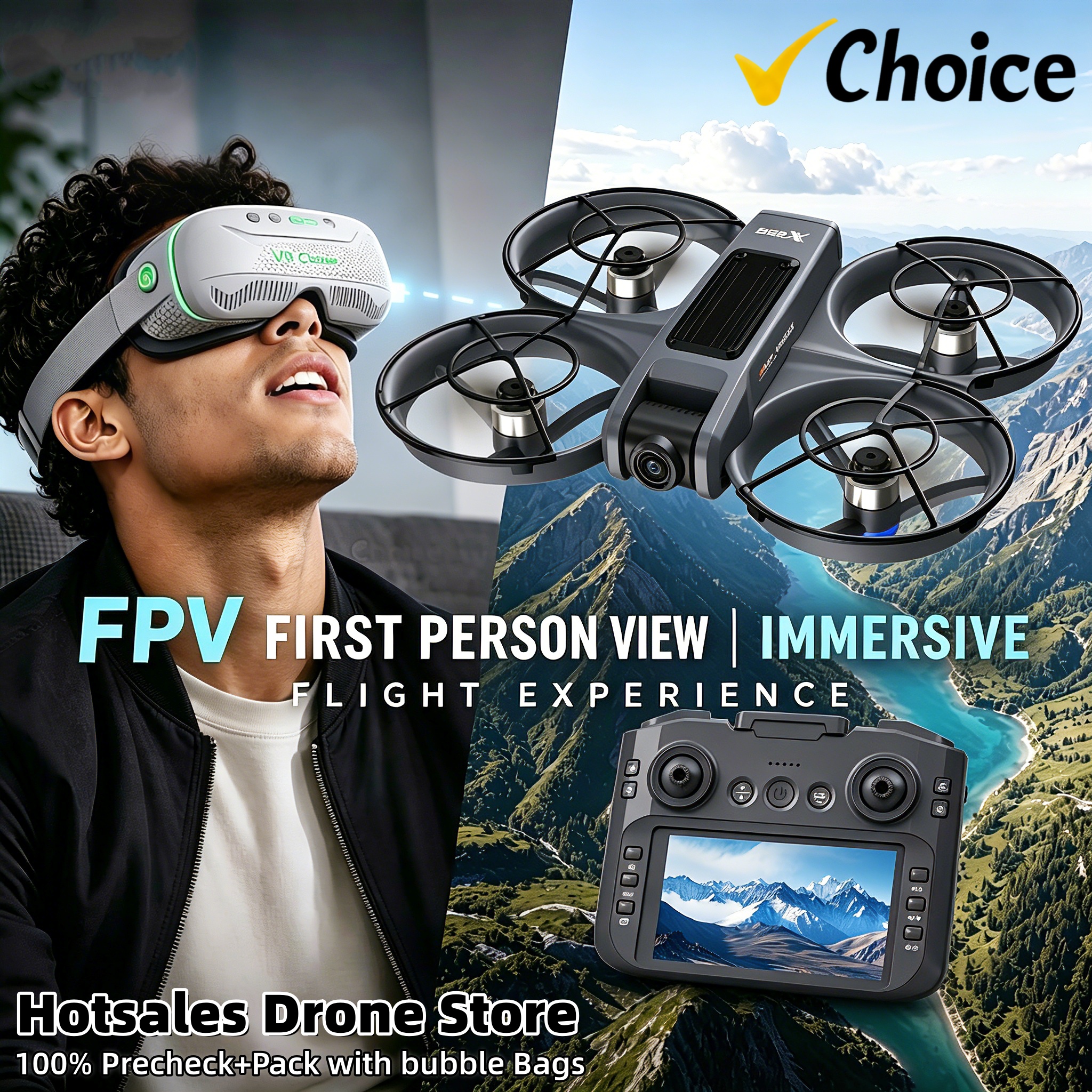 VR ビッグドローン 4K HD 広角カメラ WiFi FPV RC ヘリコプター 大画面折りたたみ式クアッドコプター付き プロの写真撮影用