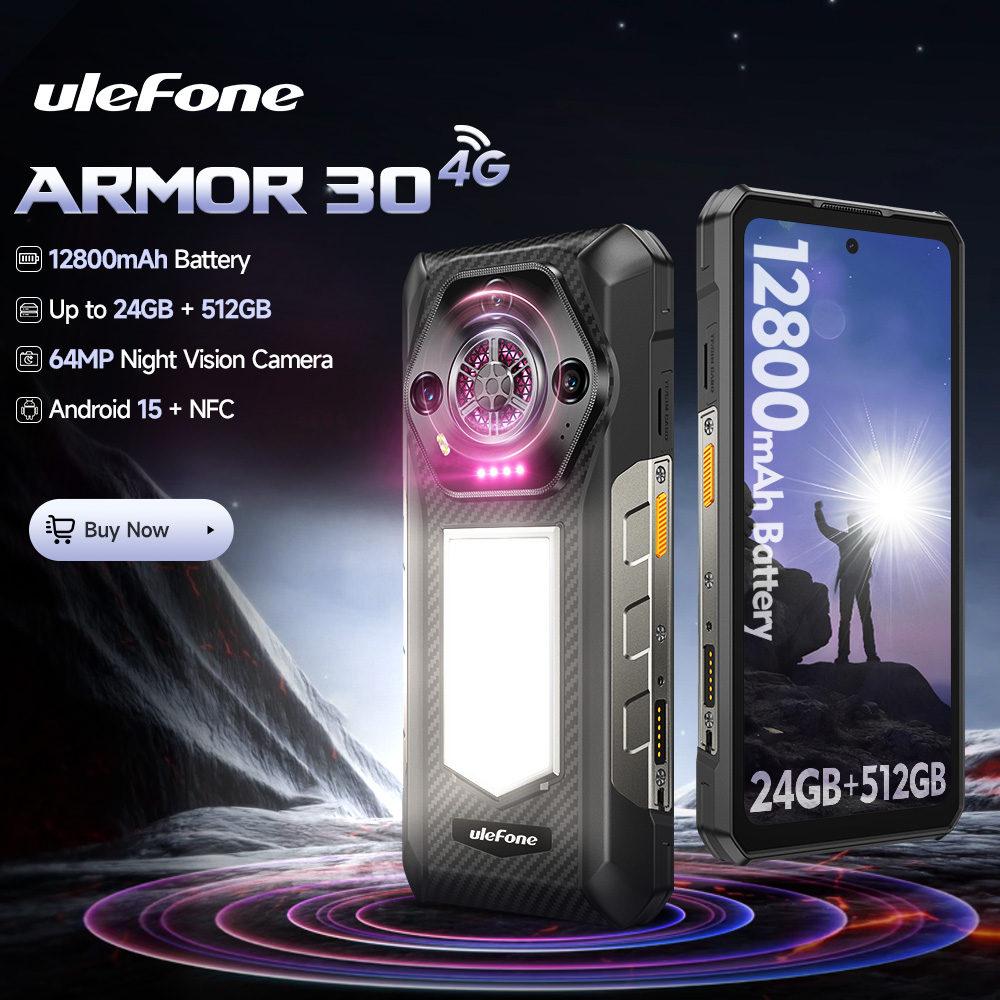 【ワールドプレミア】Ulefone Armor 30 Rugged Phone 12800mAh 24GB 512GB スマートフォン 120Hz Android 15 NFC ナイトカメラ グローバルバージョン