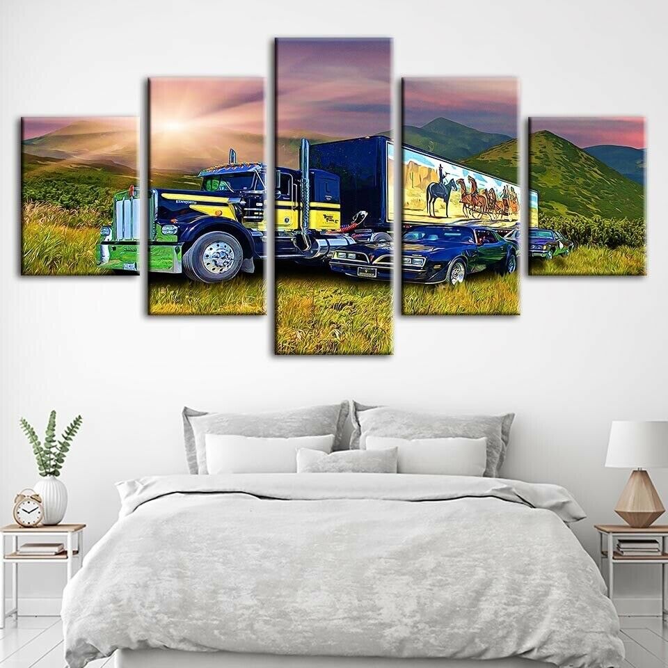 フレームなし 5 個トラック車風景 Cuadros 家の装飾写真キャンバス絵画ポスター壁アートリビングルームの装飾