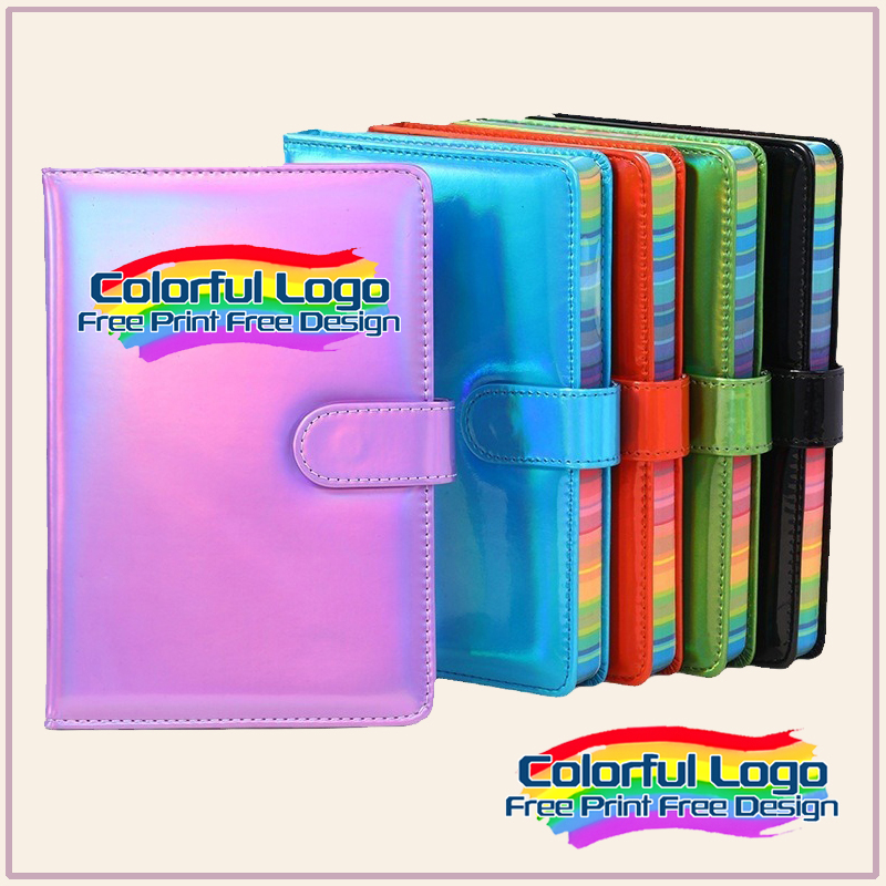 1 Pcs A5 Free Design Custom Logo Color Printing Laser Fantasy Colorful Leather Notebook Color Edge Magnetic Buckle Notebook