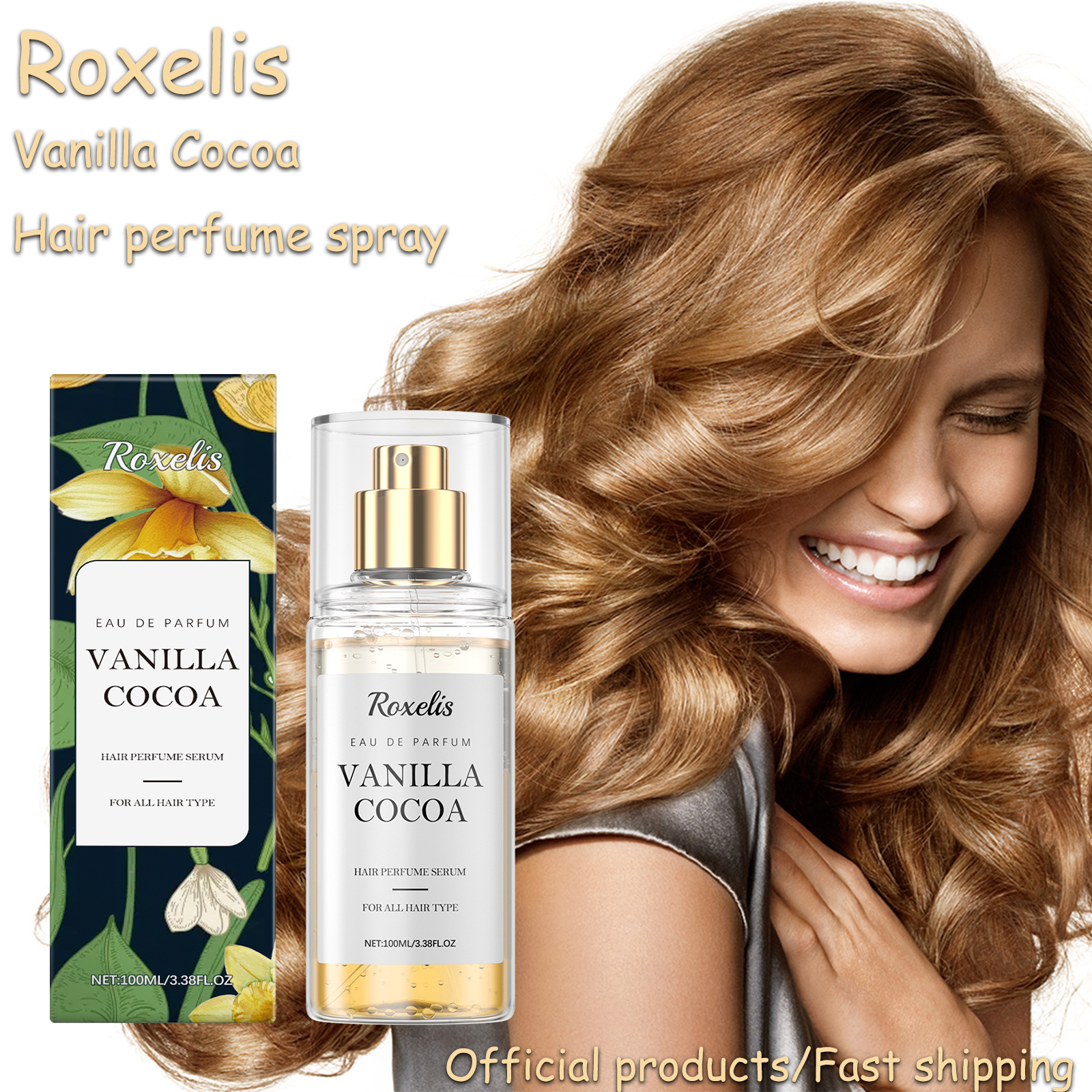 Roxelis バニラココア ヘアケア香水スプレー ボディフレグランス 髪にフレッシュな香りを追加