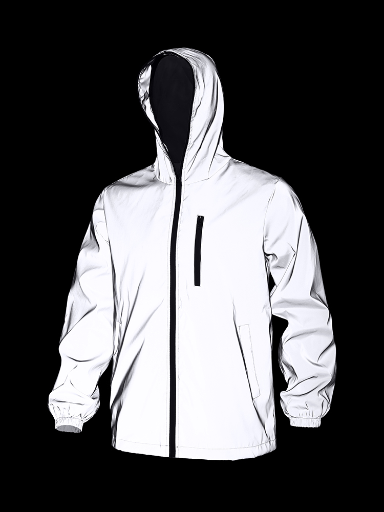 春の新メンズ反射服防風ナイトランニングパーカージャケット光る安全ジャケットストリートダンスヒップホップストリート