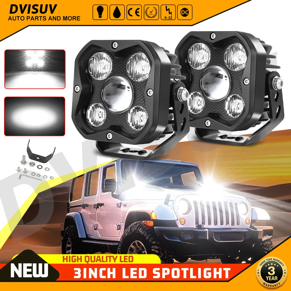 HAOLIDE 3.2 インチ超高輝度 LED ワークライト 6000k スポットフラッドコンボビームオートバイオフロード使用バス ATV UTV 12V 24V IP68