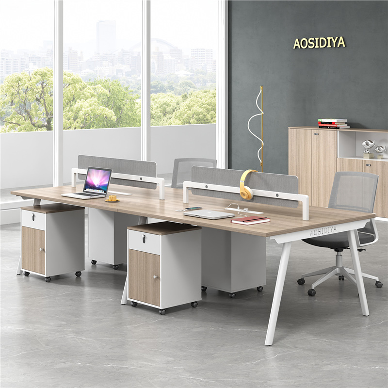 CEOデスク、ボステーブル、オフィス家具、シンプルモダンと椅子セット6または4人、オフィス家具スタッフデスクワークステーションキュービクル