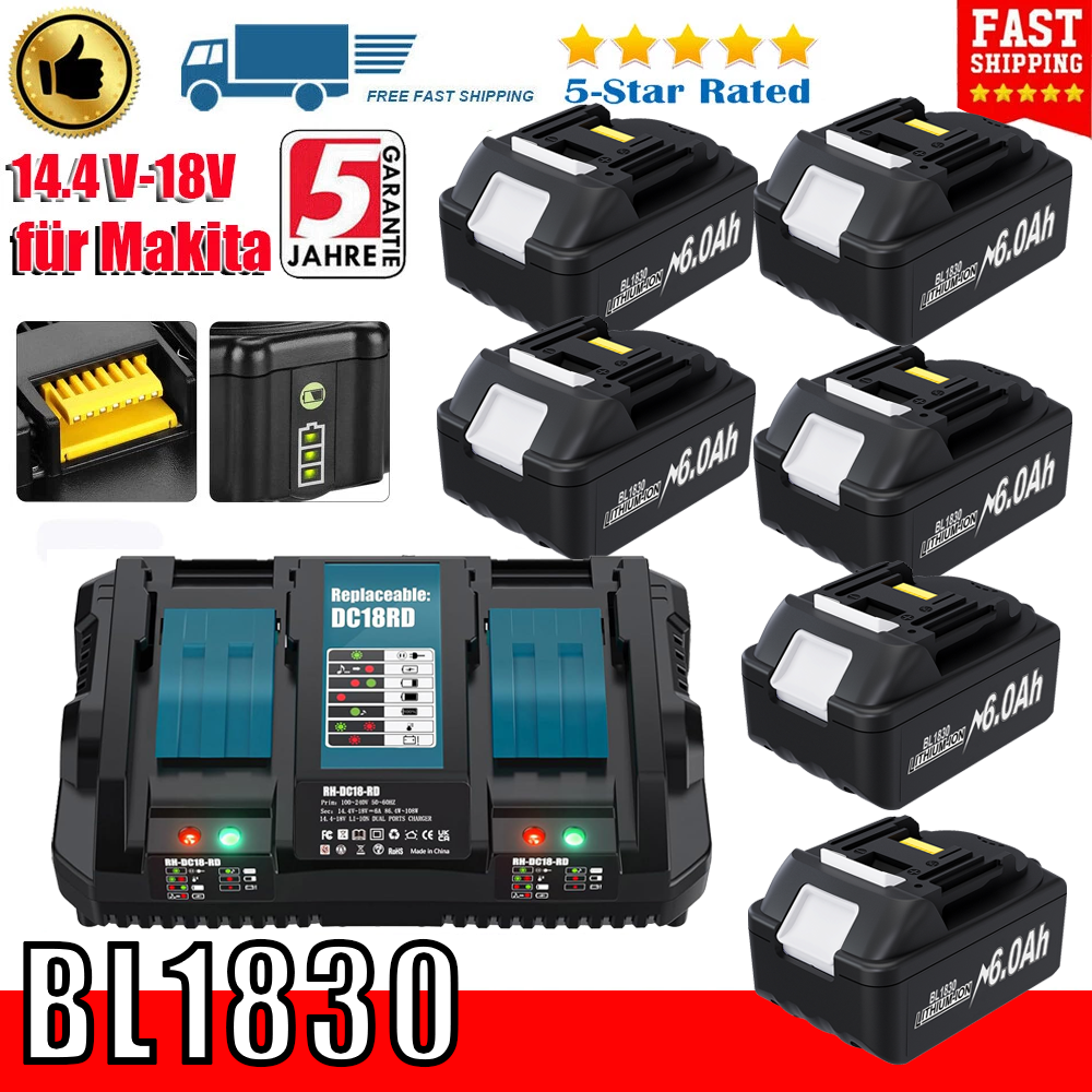 マキタ BL1830 BL1840 BL1830B BL1850B BL1850 BL1860 BL1815 交換用リチウム電池マキタ 18V 6.0Ah 電動工具バッテリー