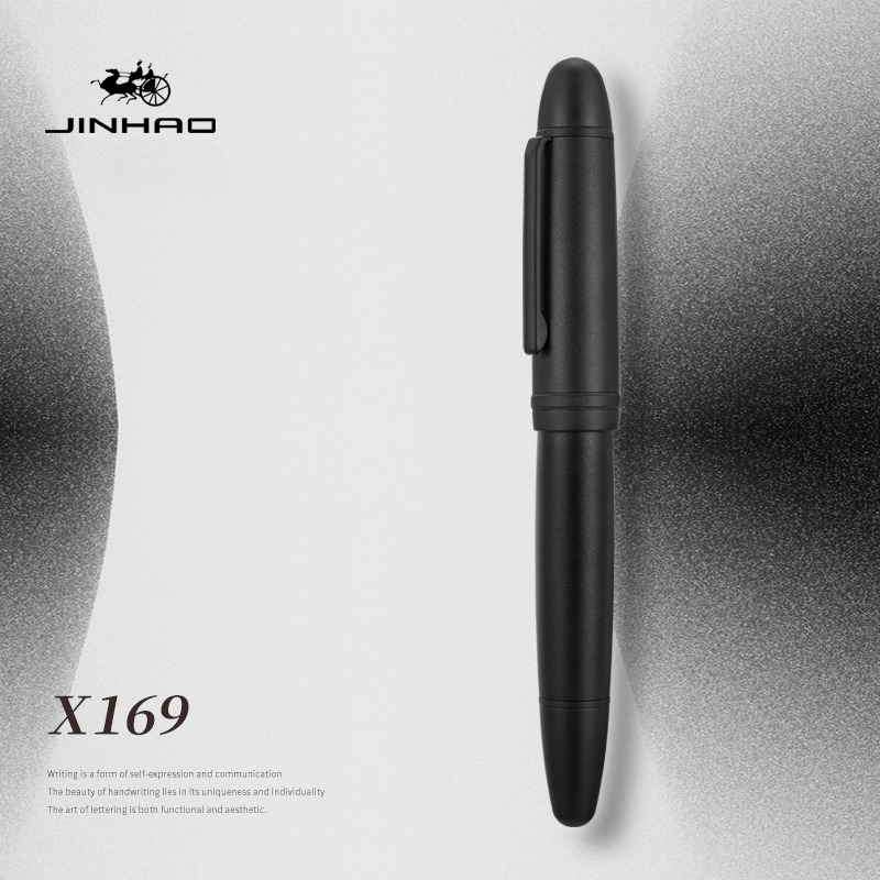 限定版 Jinhao X169 マットブラック 万年筆 8# EF/F/M ペン先 大型筆記用インクペン カリグラフィー 文房具 オフィス 学校用品