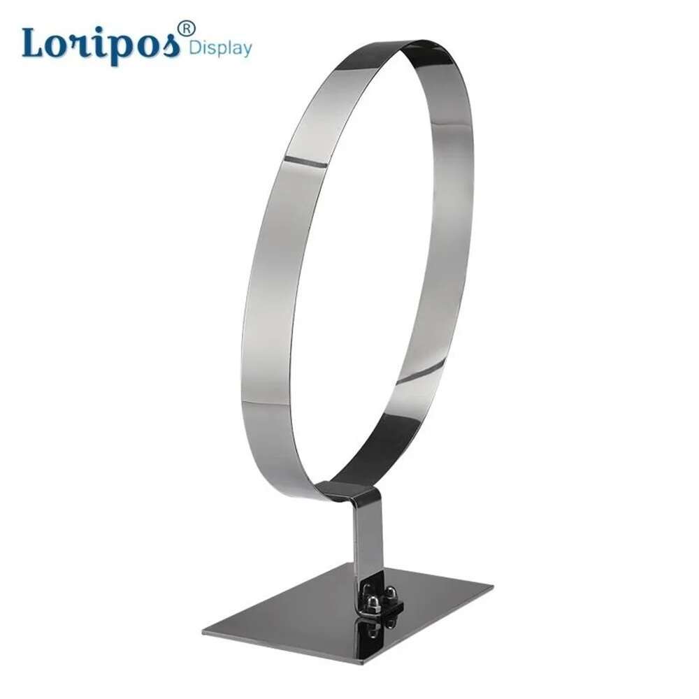 1pcs New Stainless Steel Metal Single Belt Holder Ring  Table Belt Shelf Desk Belt Display Stand