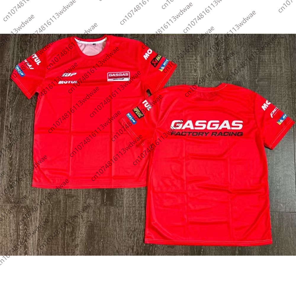 GASGAS ファクトリー レーシング 半袖 T シャツ 公式チーム レプリカ 速乾性 通気性 レーシング ギア スポンサー モトクロス愛好家
