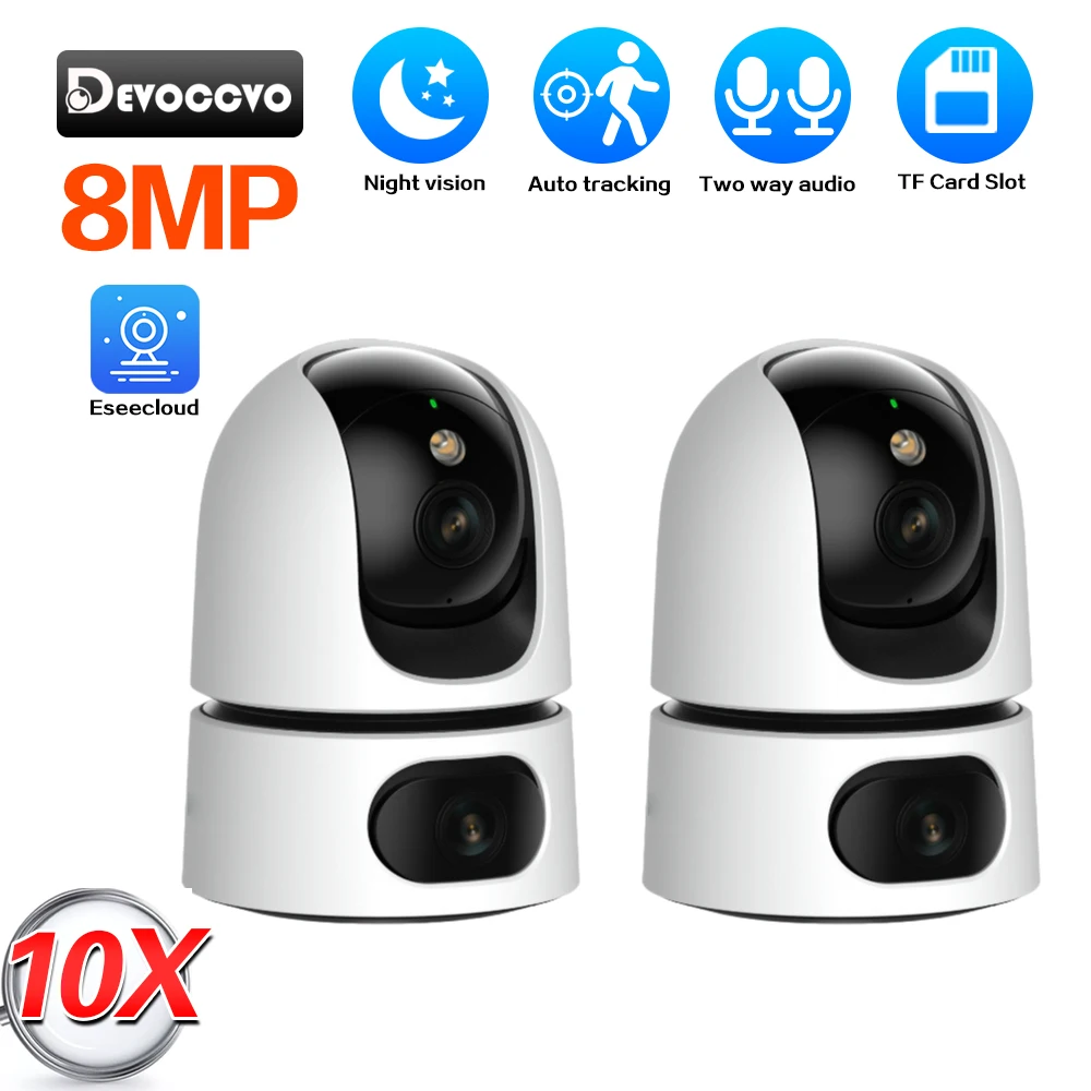 10X ズーム 4K WiFi IP カメラデュアルレンズスマートホーム自動追跡 CCTV カメラワイヤレス監視カメラセキュリティベビーモニターカム